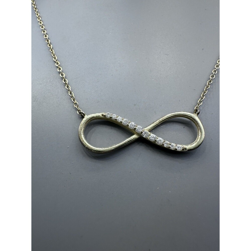Infinity Gold over Sterling Silver Necklace Women's 16" Dainty Forever